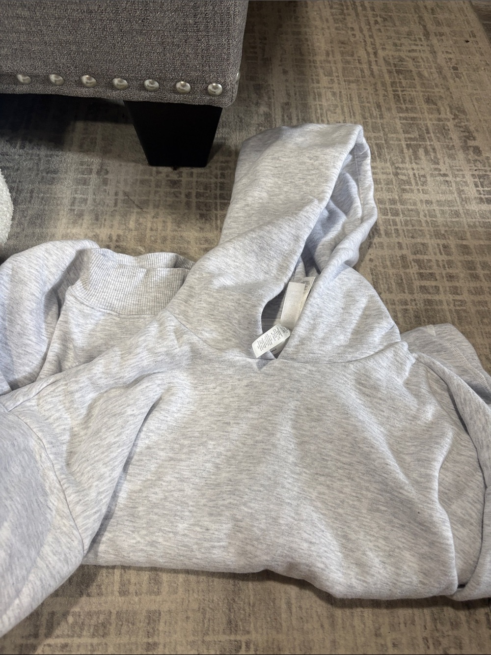 SKIMS womens Light Gray Hooded Sweatshirt